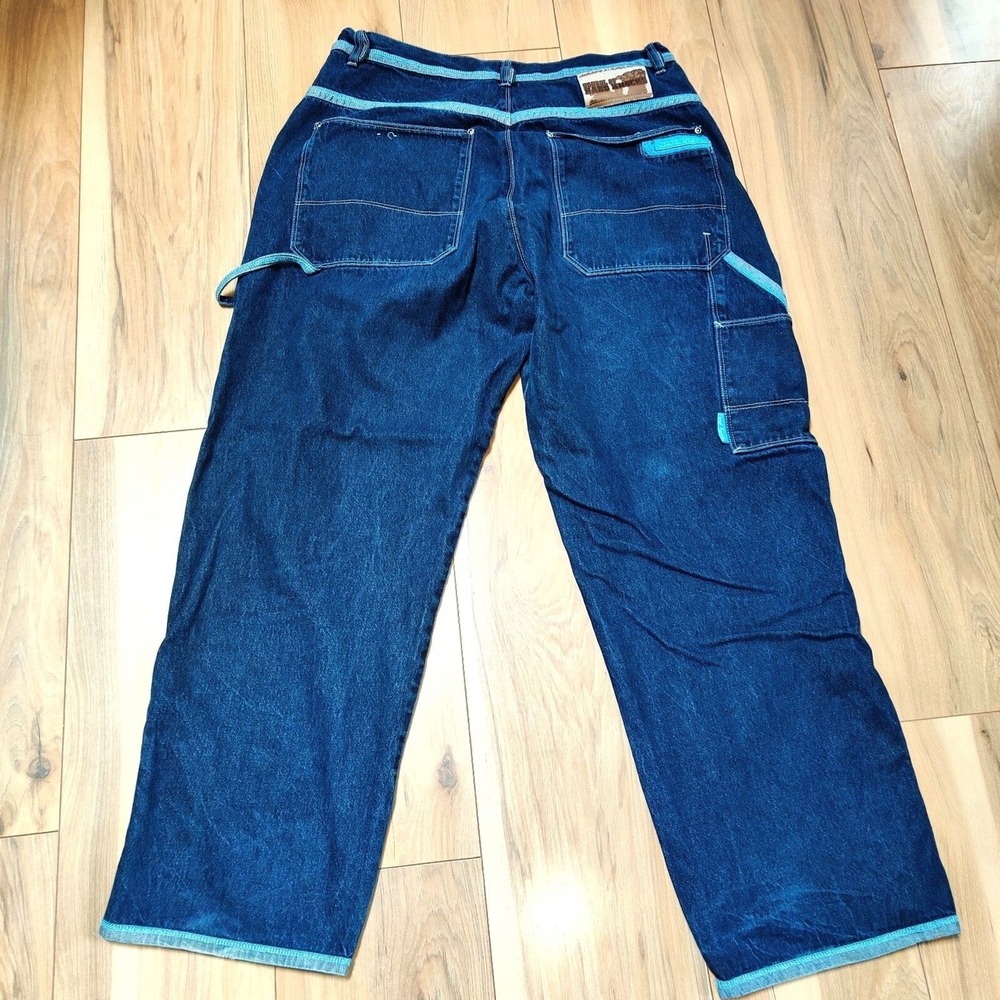 Vintage Y2K School Of Hard Knocks Embroidered Skater Carpenter Jeans Size 38X31 - Picture 5 of 15